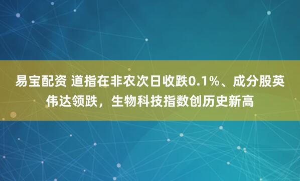易宝配资 道指在非农次日收跌0.1%、成分股英伟达领跌，生物科技指数创历史新高
